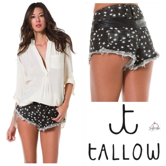 🆕 TALLOW AFRICAN NIGHTS DENIM SHORT IN STAR PRINT - Picture 4 of 8